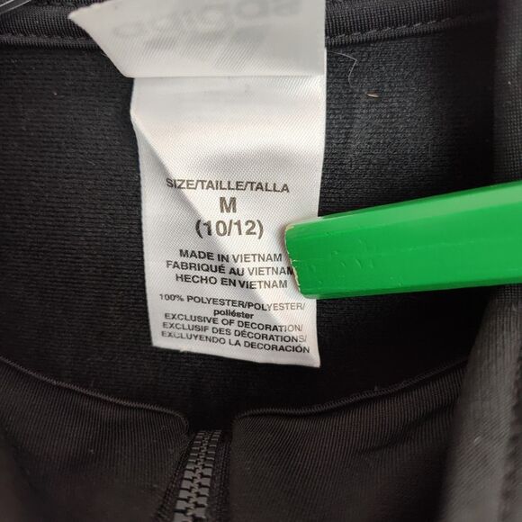 Adidas Full-Zip Jacket Youth Boy's M (10/12) Black Long Sleeves Embroidered Logo - Picture 7 of 8